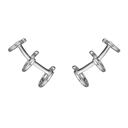 Silver Earrings Triple Earcuff Earrings - 9 mm