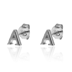 Boucles D'Oreilles Argent Lisse Boucles d'oreilles Lettre - 6 mm