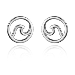 Pendiente Plata Lisa Pendientes Ola - 10 mm