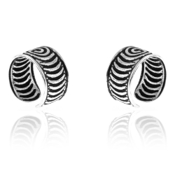 Pendiente Plata Lisa Pendienets Earcuff Espiral - 9 mm