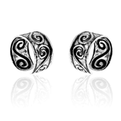 Silver Earrings Earcuff Earrings - 9 mm