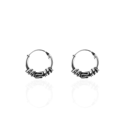 Pendiente Plata Lisa Pendientes Bali - 10 mm - 5 Pairs -