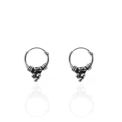 Silver Earrings Bali 3 Balls Earrings - 10 mm - 5 Pairs