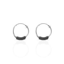 Boucles D'Oreilles Argent Lisse Boucles d'oreilles Bali - 12 mm - 5 paires