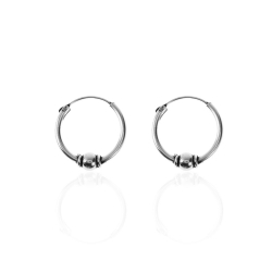 Silver Earrings Ball Bali Earrings - 12 mm - 5 Pairs