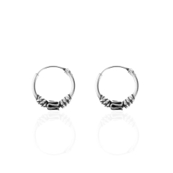 Silver Earrings Bali Earrings - 12 mm - 5 Pairs