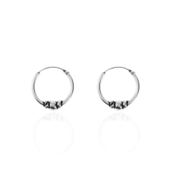 Boucles D'Oreilles Argent Lisse Boucles d'oreilles Bali Boule - 14 mm - 5 paires