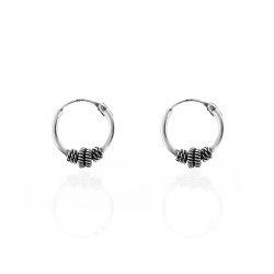 Silver Earrings Springs Bali Earrings - 14 mm - 5 Pairs