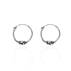 Silver Earrings Ball Bali Earrings - 16 mm - 5 Pairs