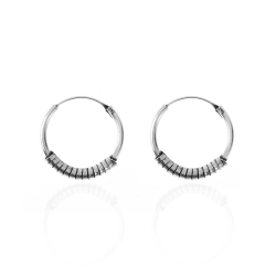 Silver Earrings Spring Bali Earrings - 18 mm - 5 Pairs