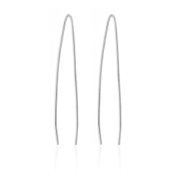 Boucles D'Oreilles Argent Lisse Boucles d'oreilles Long - 35 mm