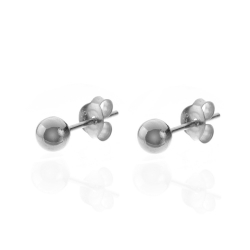 Silver Earrings Ball Earrings - 4 mm - 10 Pairs