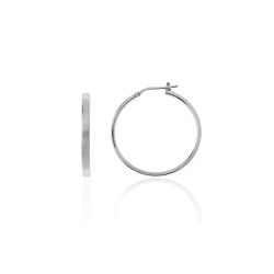 Boucles D'Oreilles Argent Lisse Boucles d'oreilles Anneau - 18 mm