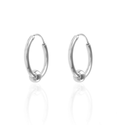 Silver Earrings Ball Bali Earrings - 10 mm