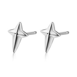 Silver Earrings Star Earrings - 8 mm