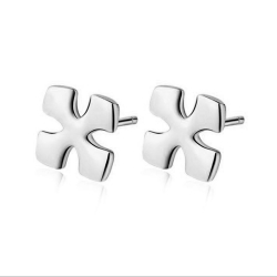 Boucles D'Oreilles Argent Lisse Boucles d'oreilles Étoile - 9 mm