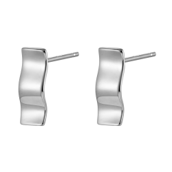 Silver Earrings Rectangle Earrings - 12 mm