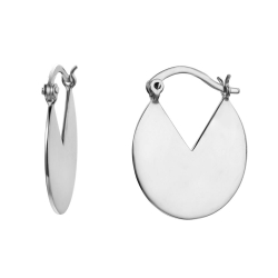 Silver Earrings Earring - Circle 20mm