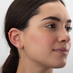 Pendiente Plata Lisa Pendiente Earcuff Bolitas - 12mm