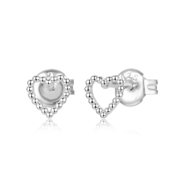 Silver Earrings Heart Earrings - 5.5 mm