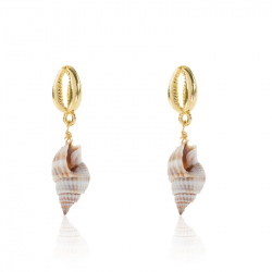 Bronze Earrings Earring Shells - 12 y 16mm - Bronze