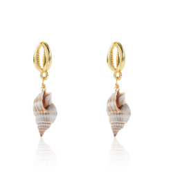 Pendiente Bronce Liso Pendiente Conchas - 12 and 16mm - Bronce