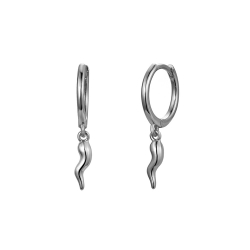 Silver Earrings Chili Pepper Hoop Earring - 21mm