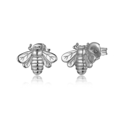 Boucles D'Oreilles Argent Lisse Boucle d'oreille Mouche - 8x11 mm