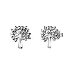 Ohrringe Glattes Silber Ohrring Baum - 11 x 10 mm