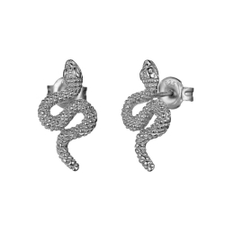 Boucles D'Oreilles Argent Lisse Boucle d'oreille Serpent - 15x8 mm