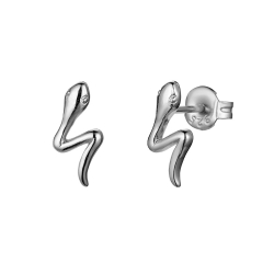 Boucles D'Oreilles Argent Lisse Boucle d'oreille Serpent - 10x5 mm