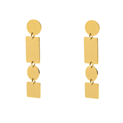 Steel Earrings Steel Earring - Circle+Square+Rectangle - 48*10mm