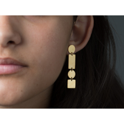 Steel Earrings Steel Earring - Circle+Square+Rectangle - 48*10mm