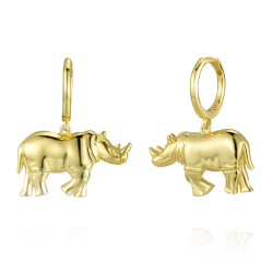 Bronze Earrings Rhino Hoop Earrings - 24mm - Bronze