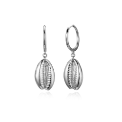 Boucles D'Oreilles Argent Lisse Boucle d'oreille Coquillage - 22 mm