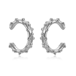 Pendiente Plata Lisa Pendiente Earcuff Bolitas - 12mm