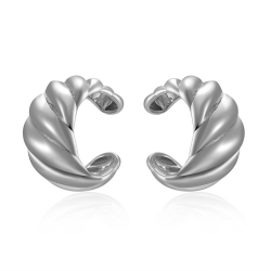 Ohrringe Glattes Silber Ohrring Ear Cuff - 8 x 12 mm