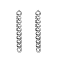 Boucles D'Oreilles Argent Lisse Boucle d'oreille Maillon - 35x4 mm