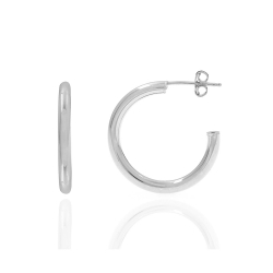 Pendiente Plata Lisa Pendientes Aro - 3mm - Bañado Oro y Plata Rodiada