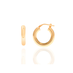 Silver Earrings Hoop Earrings - 5 mm - Gold Plated and Rhodium Silver