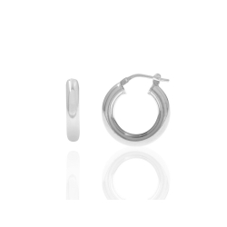 Boucles D'Oreilles Argent Lisse Boucles d'oreilles Anneau - 5 mm - Dorure Or et Argent Rhodié