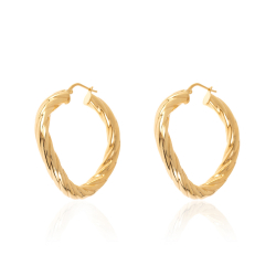 Silver Earrings Twisted Hoop Earrings - 5*5mm - Gold Plated SIlver and Rhodium Silver