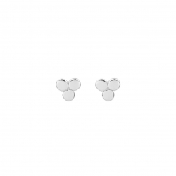 Boucles D'Oreilles Argent Lisse Boucles d'oreilles Dormeuses 3 Plaques 6 mm