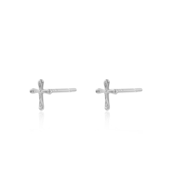 Silver Earrings Cross Earrings 6 * 5 mm