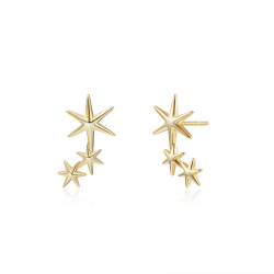 Silver Earrings 3 Stars Earrings 10 * 16.5 mm