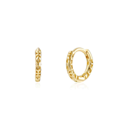 Silver Earrings Earrings - 9 mm / 12mm / 14 mm Hoop - Gold Plated