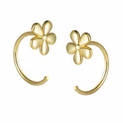 Silver Earrings Flower Earrings - 7 mm - Gold Plated and Rhodium Silver