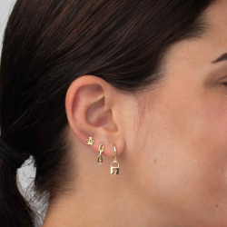 Silver Earrings Link Earrings - 15 mm - Gold Plated