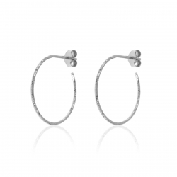 Boucles D'Oreilles Argent Lisse Boucles d'oreilles Demi-Anneau