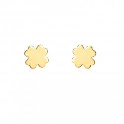 Silver Earrings Clover Earrings - 6 mm - Gold Plated and Rhodium Silver